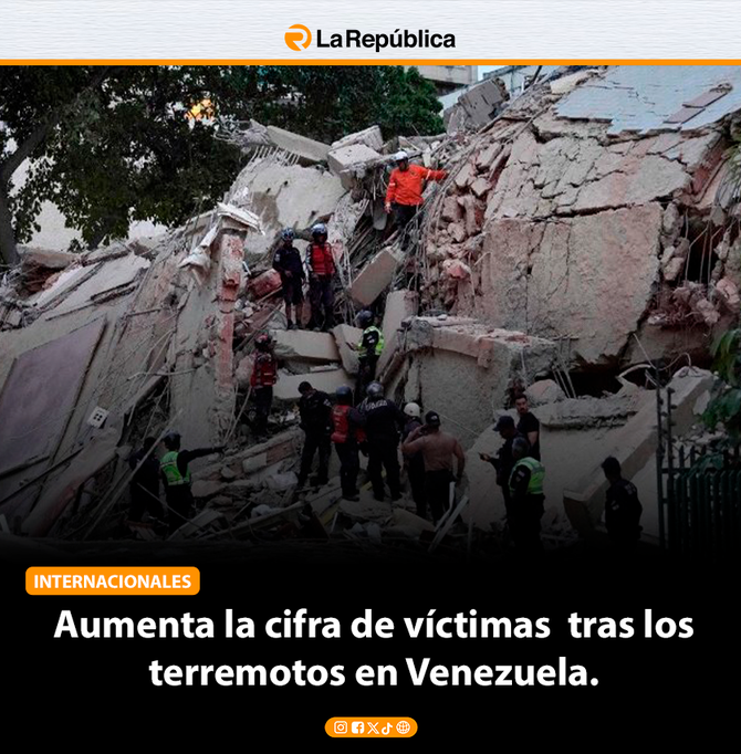  Aumenta la cifra de víctimas  tras los terremotos en Venezuela. - Cover Image